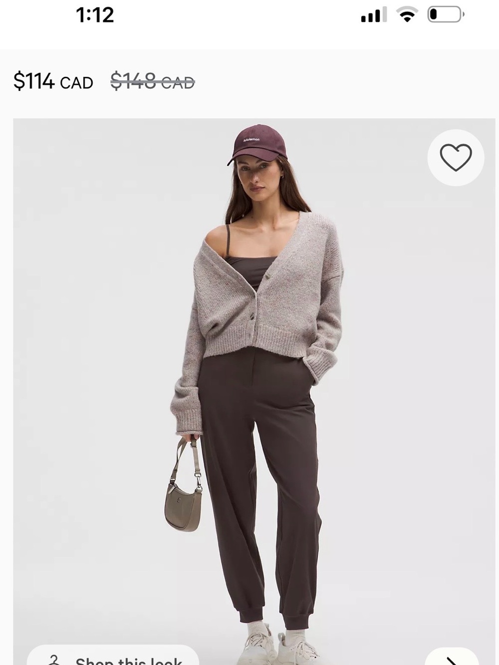 lululemon NWT high rise brown jogger.